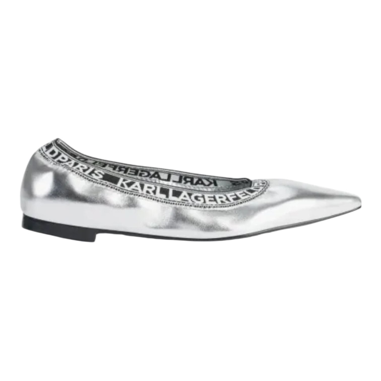 Karl Lagerfeld Silver Flat Zapato Mujer