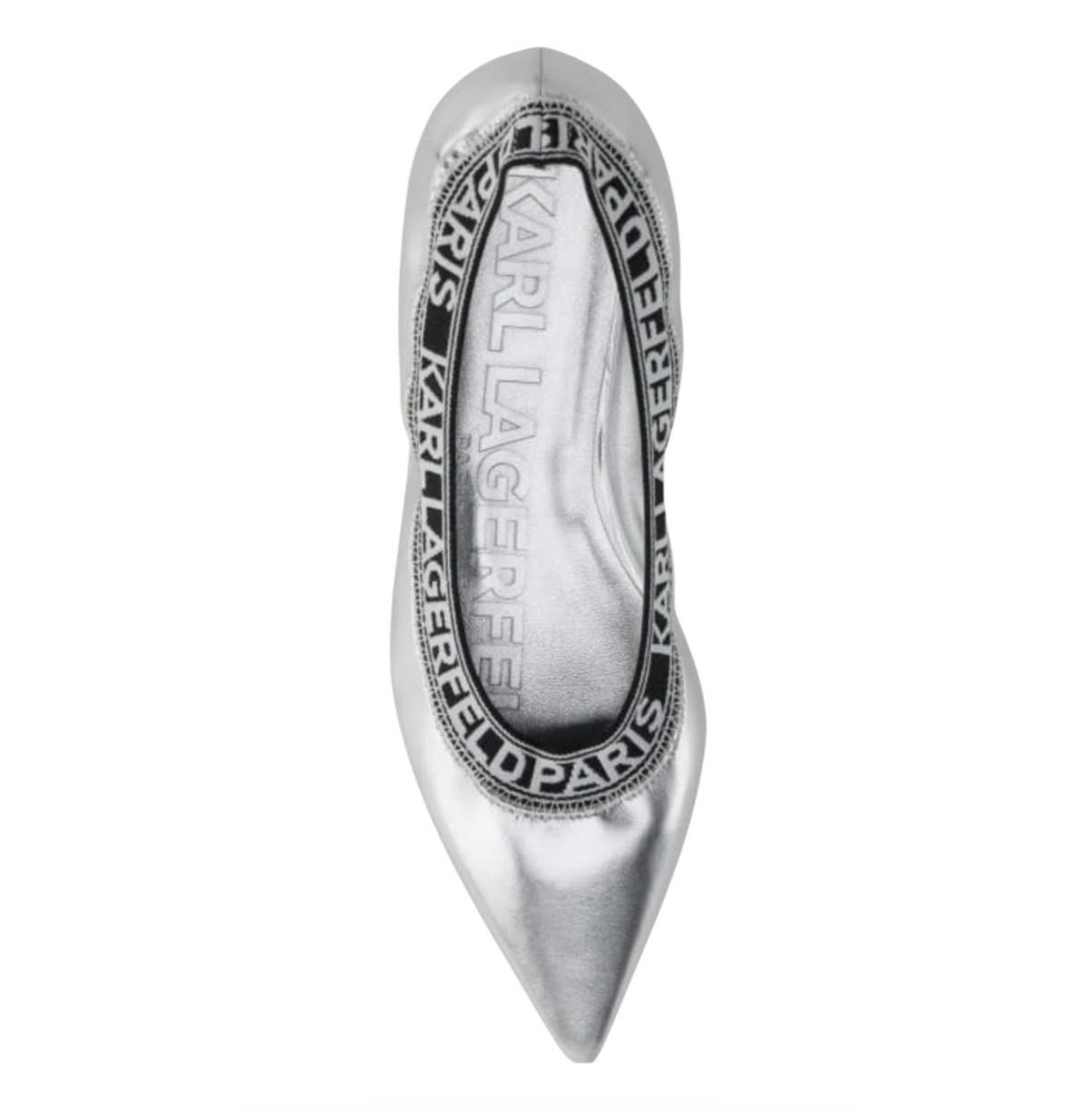 Karl Lagerfeld Silver Flat Zapato Mujer