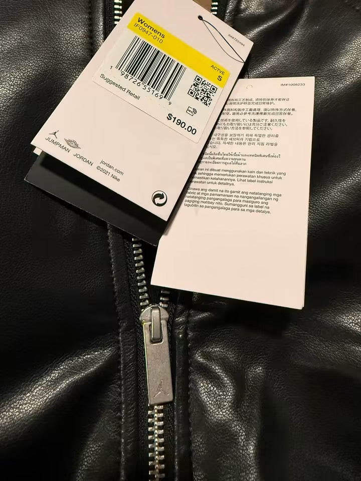 Jordan Faux Chaqueta de Cuero Mujer