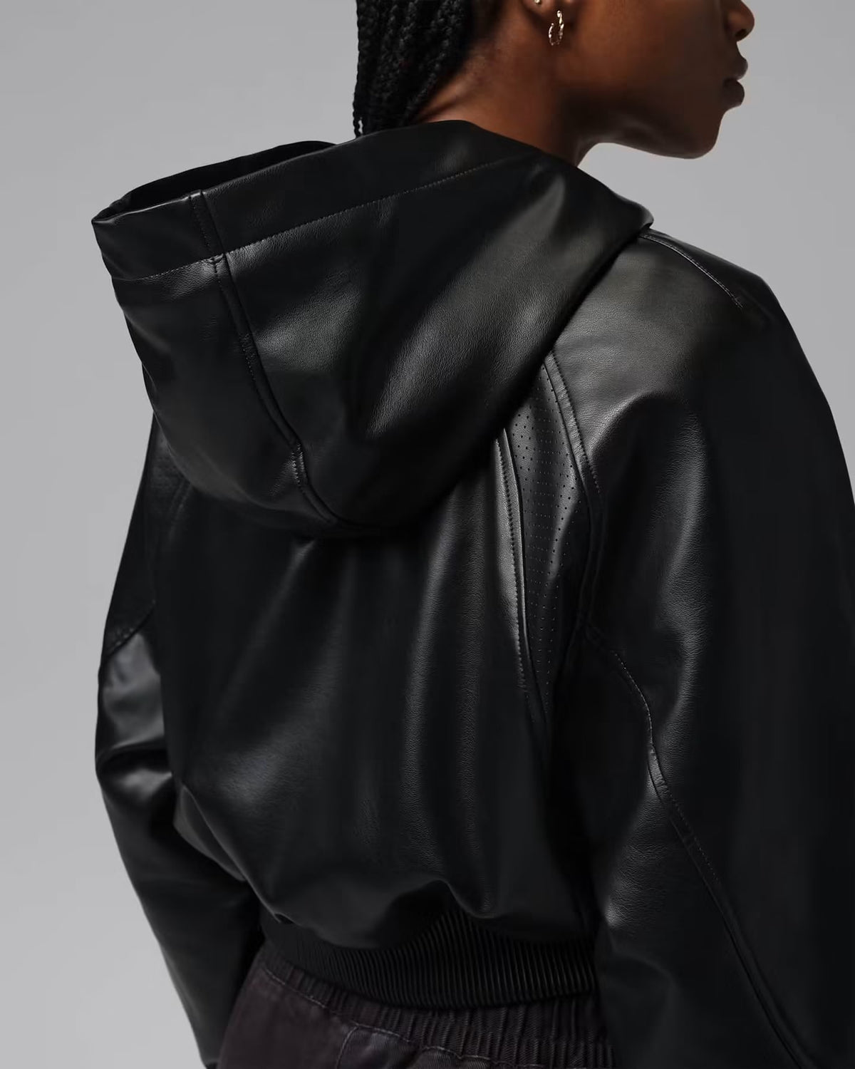 Jordan Faux Chaqueta de Cuero Mujer