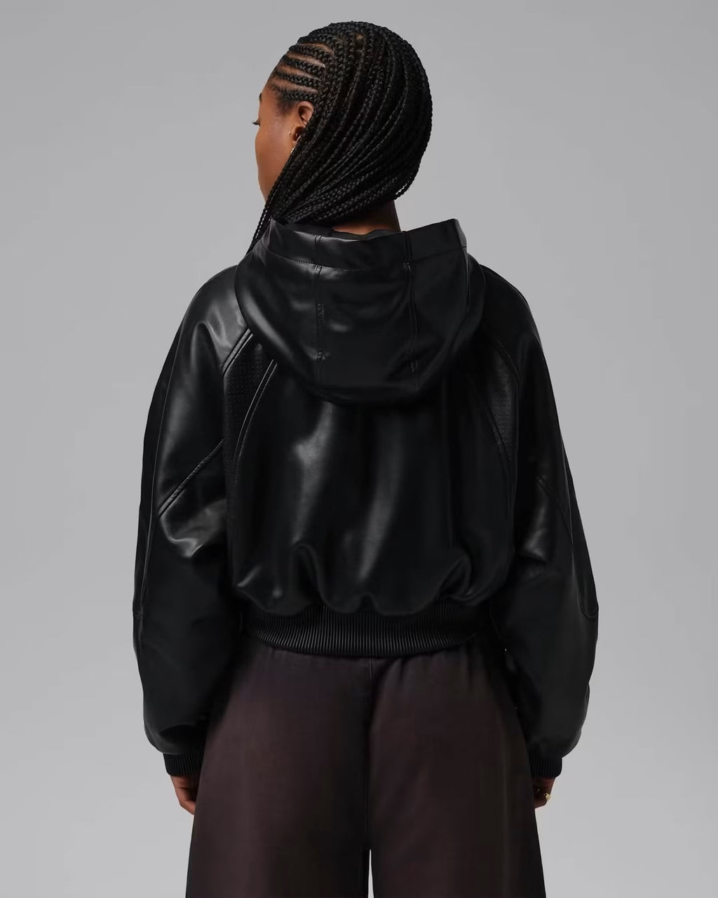 Jordan Faux Chaqueta de Cuero Mujer