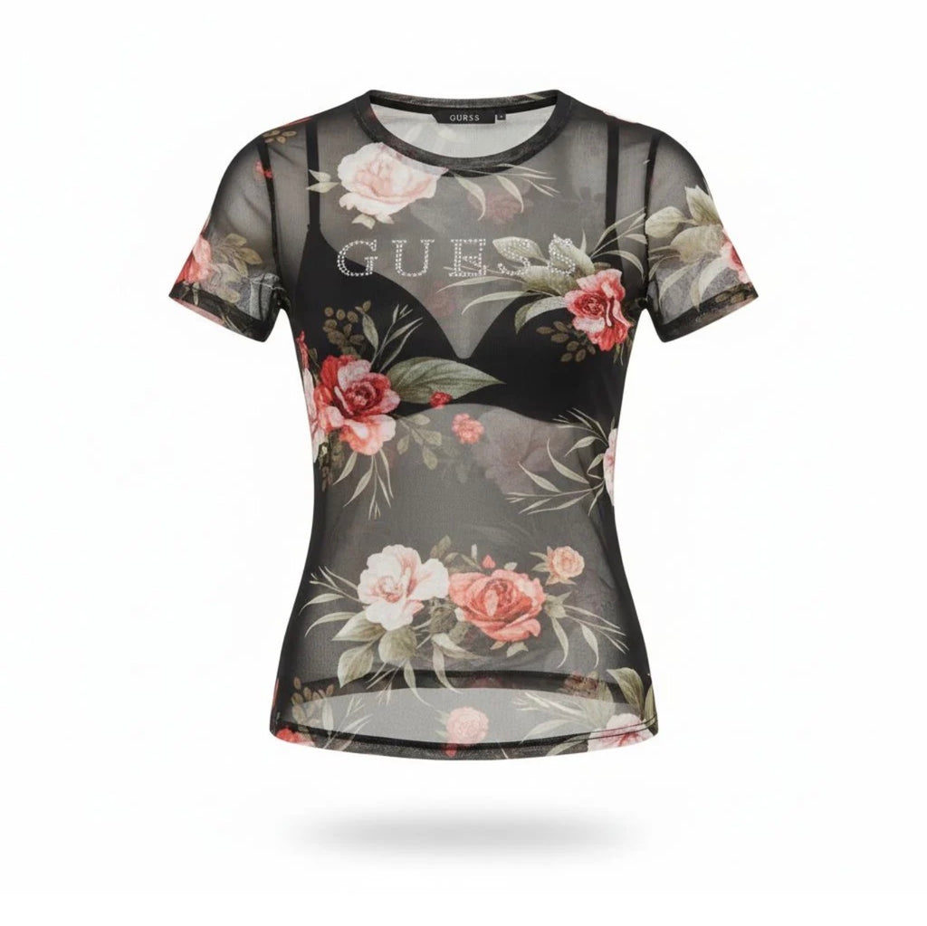 Polera transparencia Guess Mujer