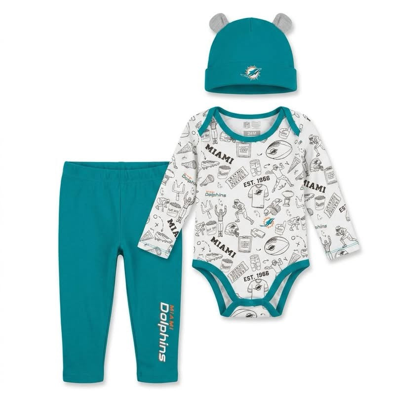 Ultra Game Set NFL Miami Dolphins para Niño