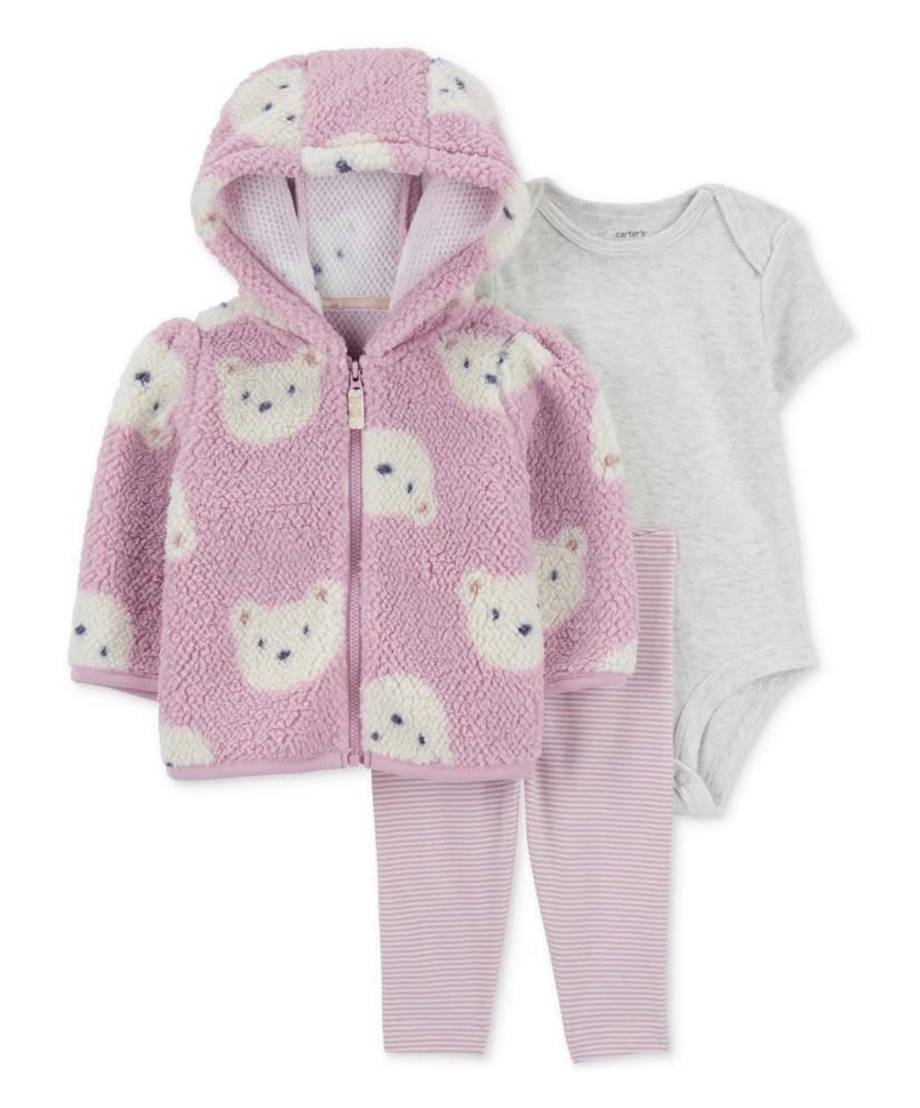 Carter's Set. Sherpa-Bodysuit-leggings Niña
