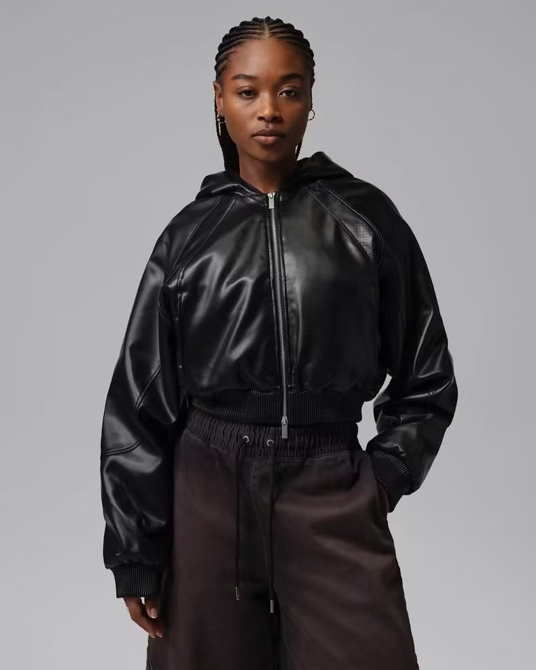 Jordan Faux Chaqueta de Cuero Mujer