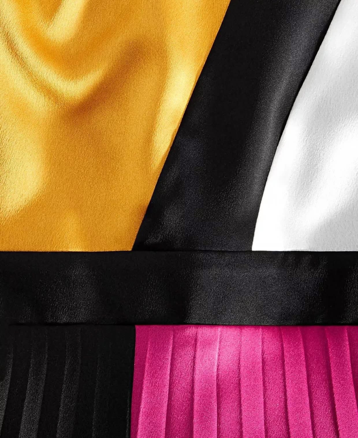 Vestido KARL LAGERFELD PARIS Mujer Satin Colorblocked Midi